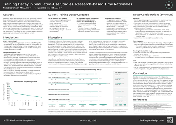 Training Decay in Simulated-Use Studies: Research-Based Time Rationales by Nick Unger